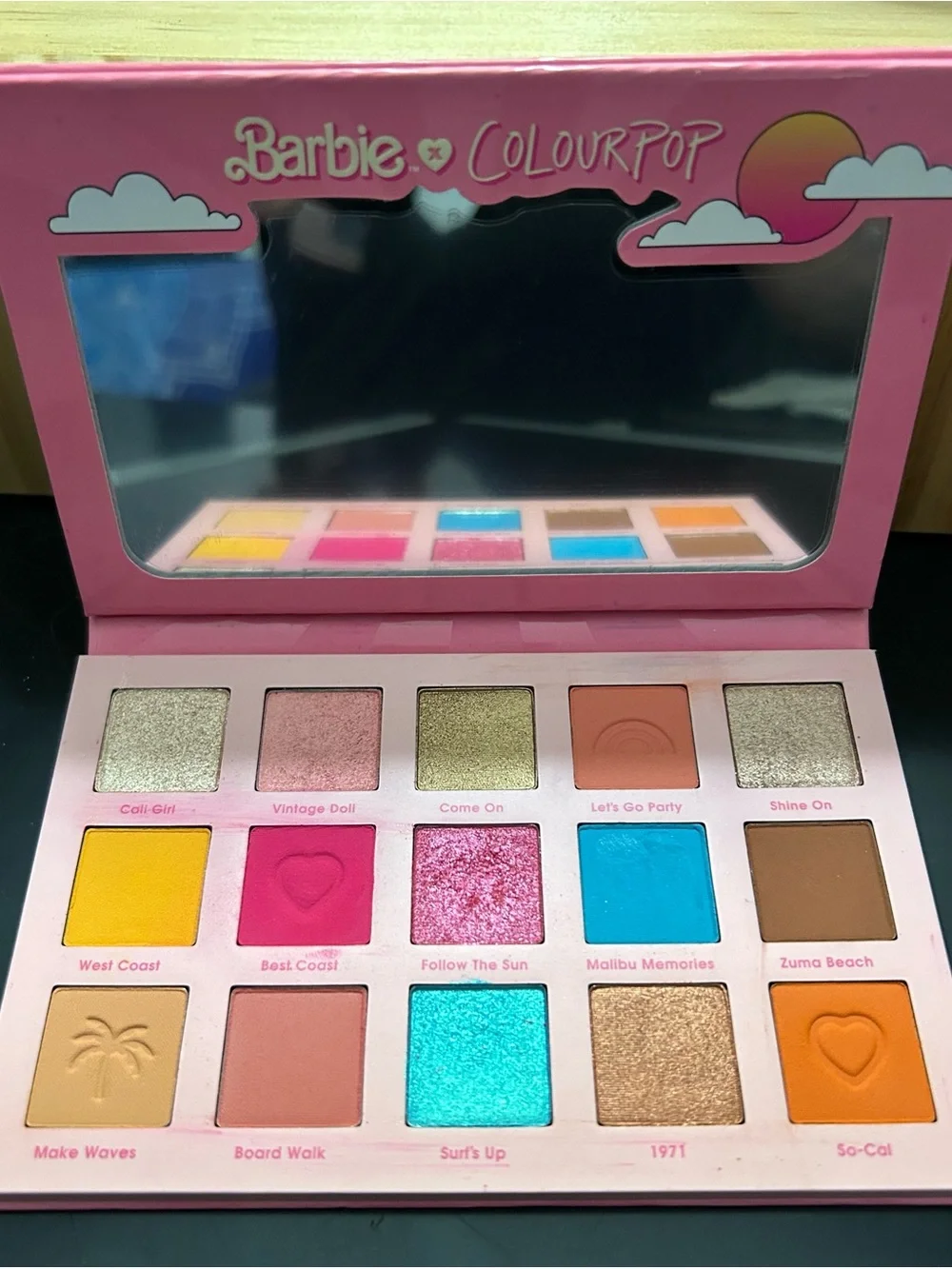 Barbie ColourPop Malibu Eyeshadow Palette - Pink, Blue, Yellow, Orange, Green